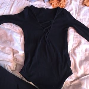 Long sleeve black bodysuit